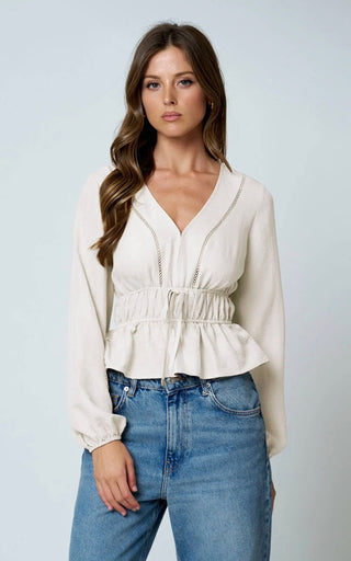 Ladder Lace Trim Blouse