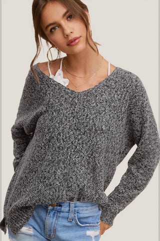 Snow Black Loose Fit Sweater