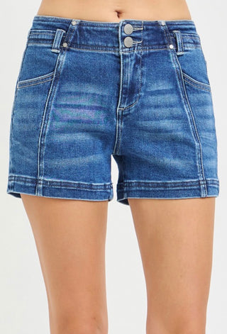 Mid Rise Seam Detail Shorts
