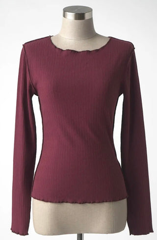 Maroon Exposed Seam Top