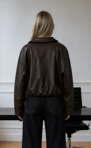 Brown Vegan Leather Jacket