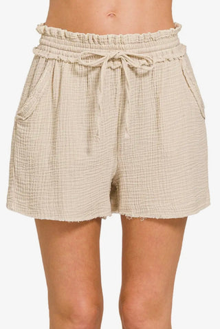Sand Beige Gauze Knit Short
