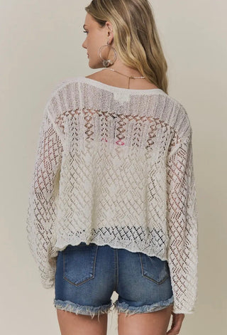 Open Knit Crochet Cardigan