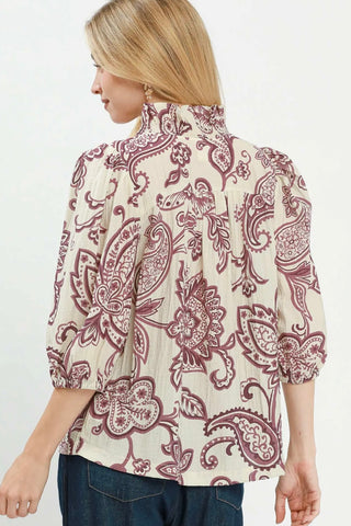 Abstract Amethyst Blouse