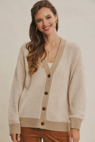 Taupe Two Tone Cardigan