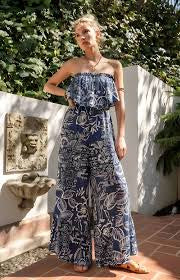 Printed Strapless Jumpsuit