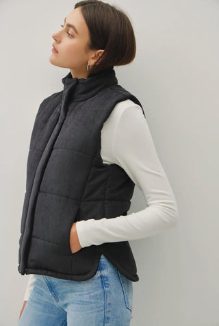 Sueded Puffer Vest