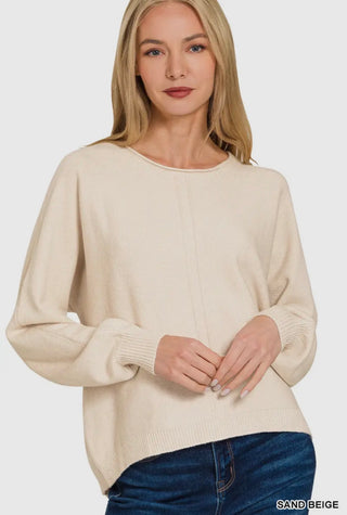 Sand Beige Double Seam Sweater