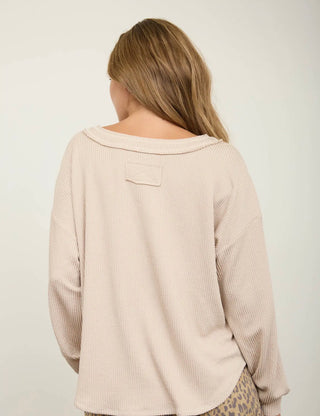 Cream Raw Edge Top