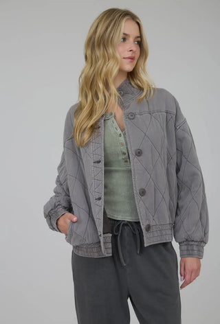 Charcoal Washed Quilted Jacket