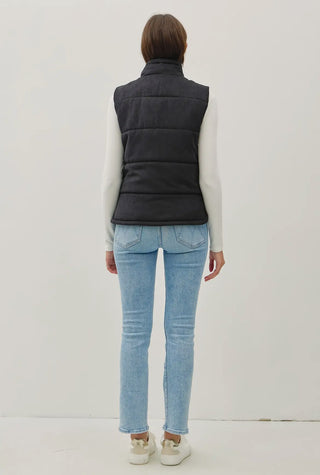 Sueded Puffer Vest