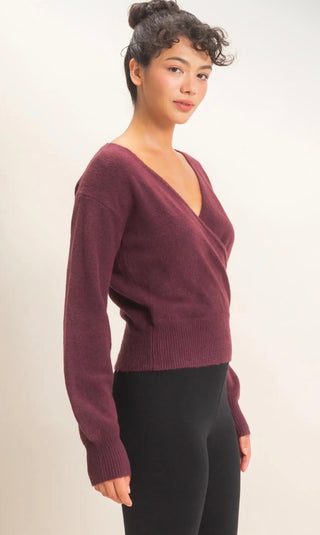 Plum Wrap Sweater