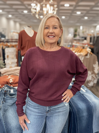 Dark Plum Textured Sweater