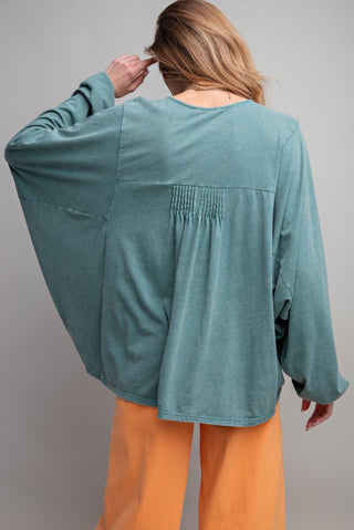 Jade Dolman Washed Top