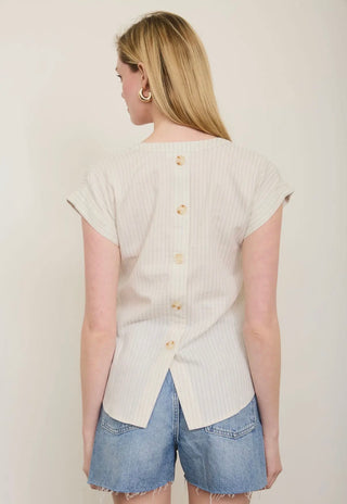 Blue Stripe Short Sleeve Top
