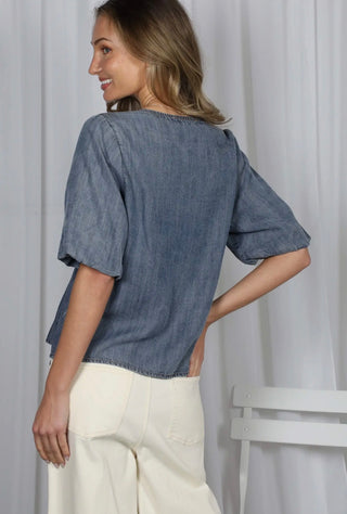 Denim Babydoll Blouse