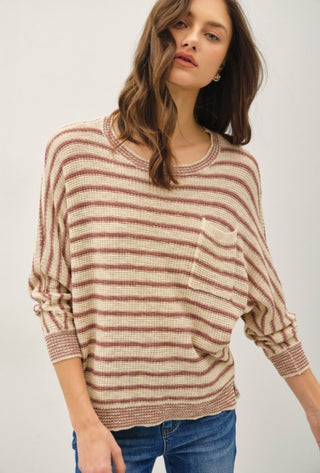 Stripe Waffle Knit Sweater