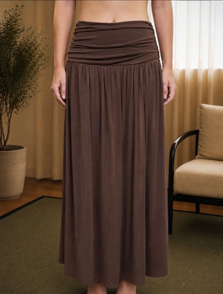 Gathered Waistband Maxi Skirt