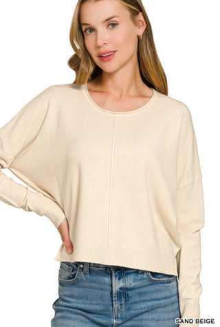 Sand Beige Center Seam Sweater
