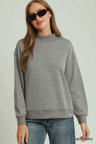 Grey Reversible Mock Neck