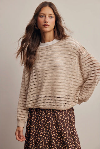 Stone Open Knit Sweater