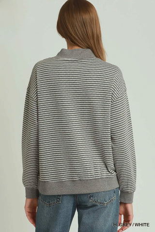 Grey Reversible Mock Neck