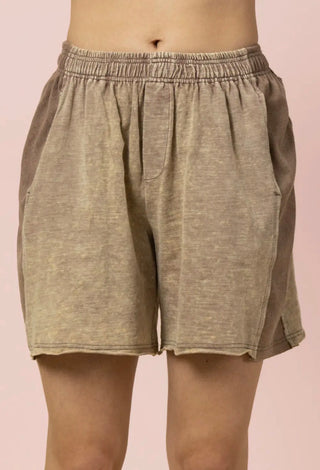Taupe Mineral Wash Short