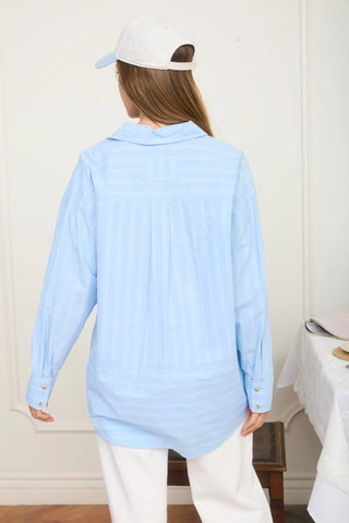 Light Blue Striped Button Down