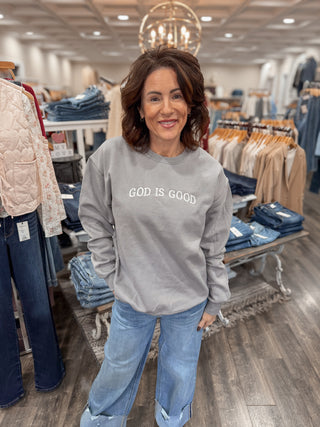 God Is Good Embroidered Sweatshirt