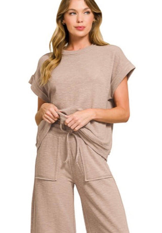 Taupe Soft Knit Top