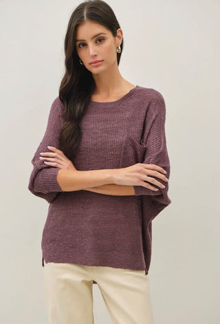 Dark Violet Pocket Detail Sweater