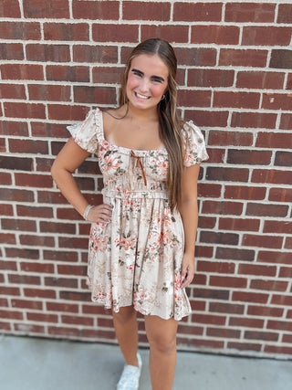 Khaki Floral Dress