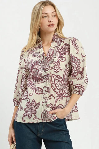Abstract Amethyst Blouse