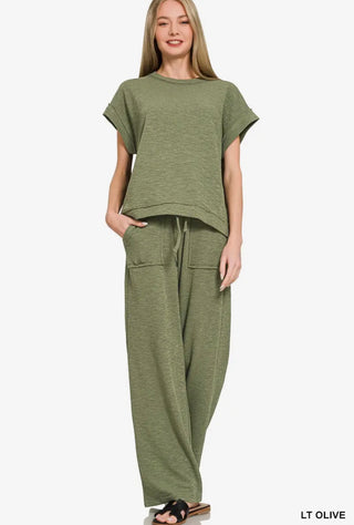 Light Olive Soft Knit Pant