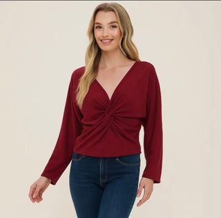 Burgundy Twist Top