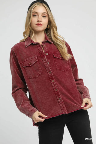 Wine Corduroy Jacket