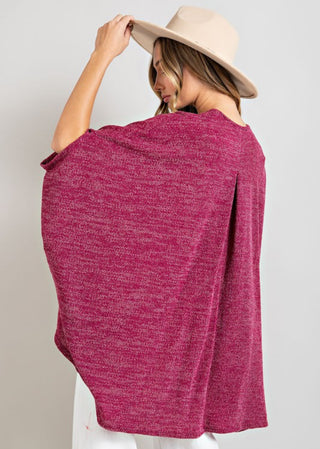 Wine Dolman Cardi