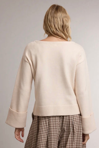 Ecru Wide Cuff Sweater