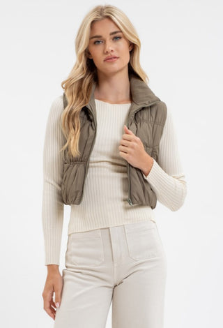 Olive Quilted Vest