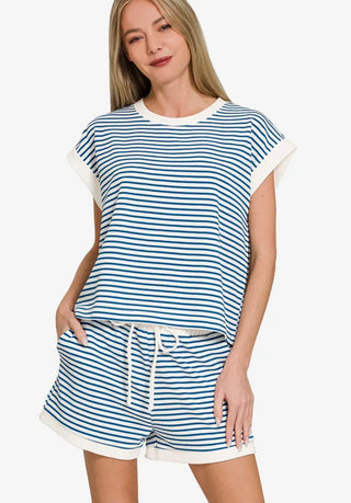 Blue Coastal Stripe Top