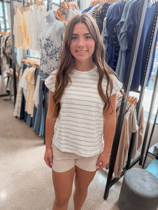 Blue Strip Knit Top