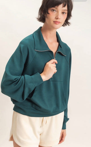 Green Quarter Zip Pullover