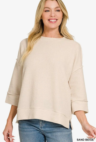 Raw Edge Double Knit Sweatshirt