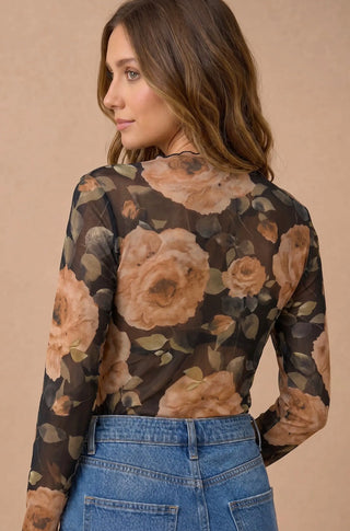 Black Floral Sheer