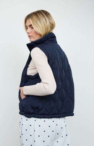 Navy Plaid Detail Vest
