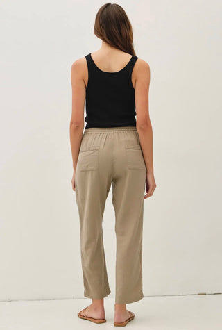 Crochet Trim Linen Pant