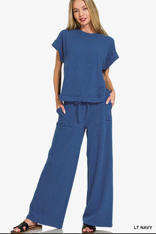 Light Navy Soft Knit Pant