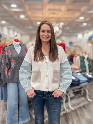 Denim Sleeve Cardigan