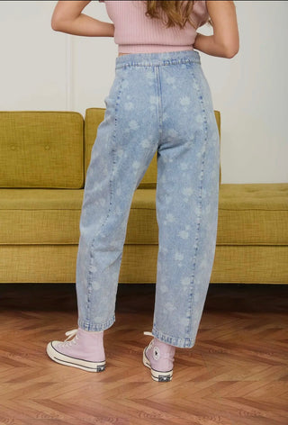 Petal Wash Barrel Denim