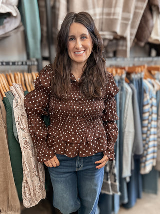 Cocoa Dot Blouse